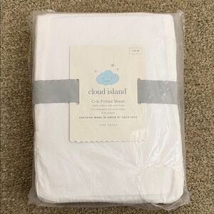 Cloud Island Crib Skirt White Ruffle NIP 100% Cotton